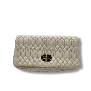 Miu Miu Matelassé Leather Shoulder Bag – Ivory / Gold Hardware
